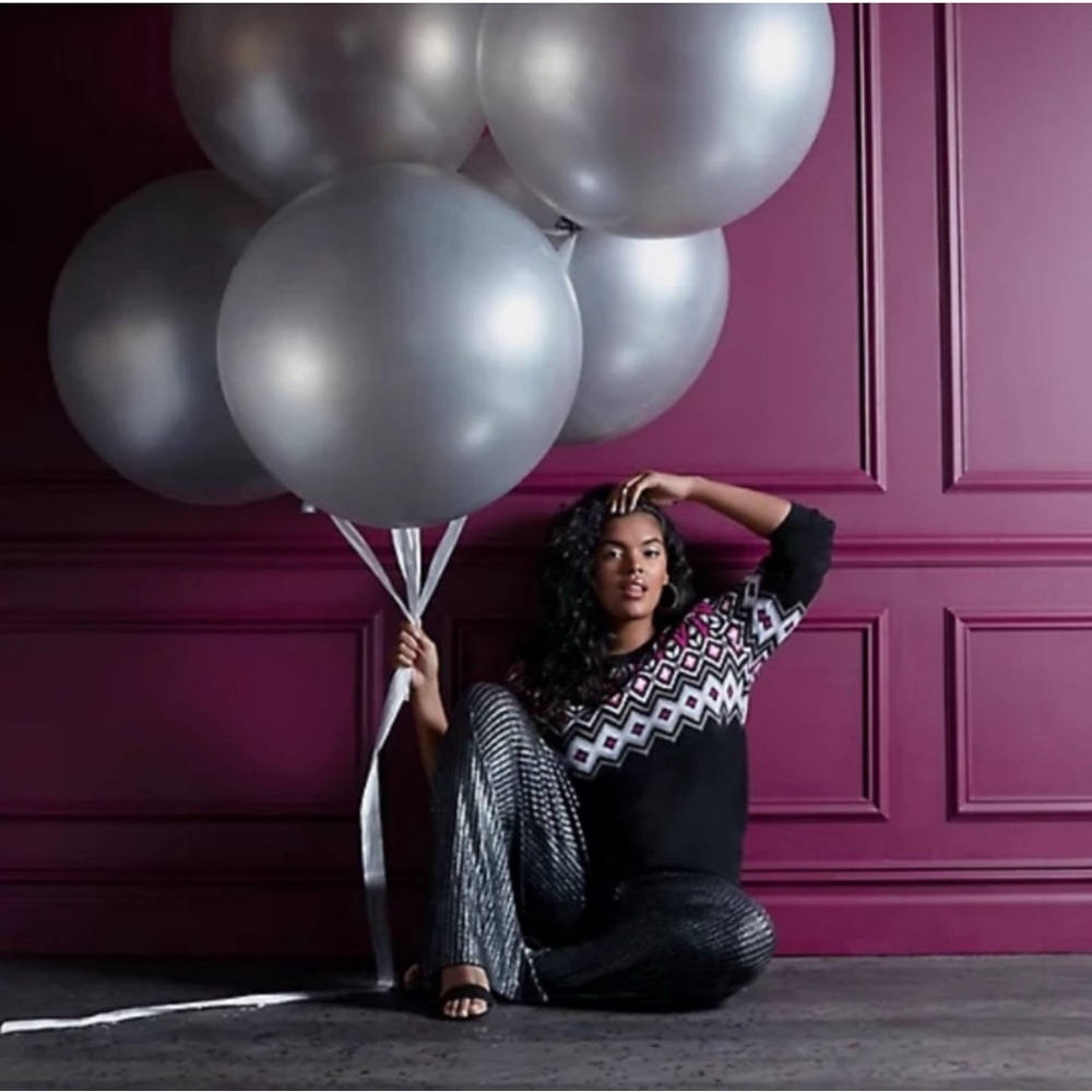 🖤🩶NEW Torrid Black/Silver Pants for Sophisticated Evenings - Picture 2 of 6